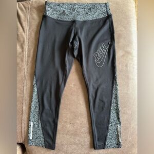 Black and Gray Nike Run Leggings